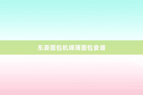 东菱面包机绵薄面包食谱